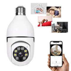 Light Bulb Wi-Fi Security Camera with 1080P HD Quality and Full-Color Night Vision for Monitor Your Home and Office every time