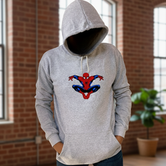 New Winter Collection Full Grey Hoodie SPIDER MAN Printed For Girl And Boys (Medium)