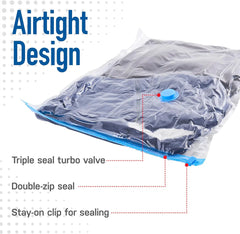 Premium 5-Piece Vacuum Storage Bag Set + Free Hand Pump | Save 80% Space Instantly