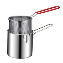 Stainless Steel Deep Fryer Frying Pot With Strainer 12ML Capacity | Basket Deep Fryer Pot for Baking Frying Boiling Home Kitchen