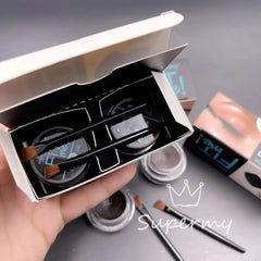 New Fit me 2color Waterproof Eyebrow Gel Eyeliner gel with 2pcs Brush set
