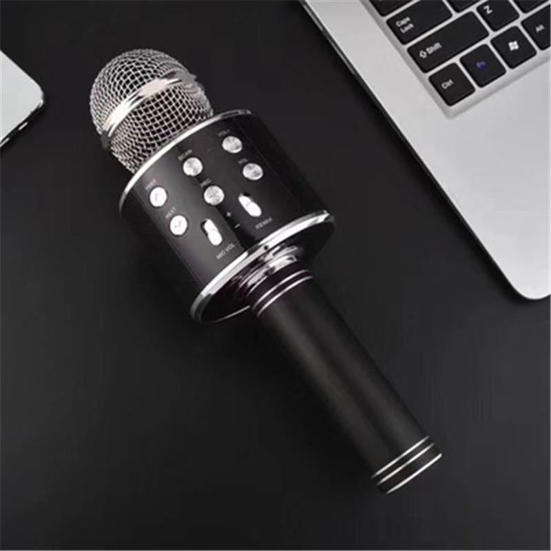 WS-858 Wireless Bluetooth Handheld Karaoke Portable Microphone with Built-in Rechargeable Speaker (random color)