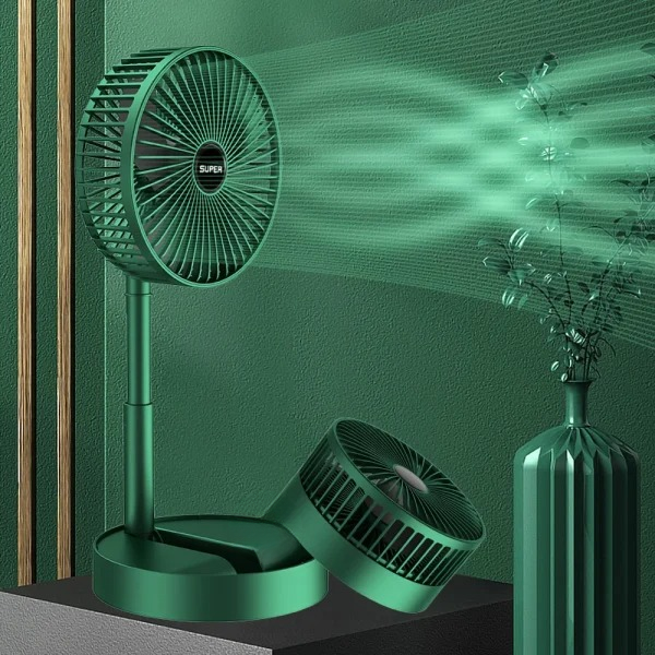 Telescopic Folding Floor Fan Summer Silent Desktop Retractable Fan for Office Bedroom School - Telescopic Fan - Portable Fan ( Random Color )