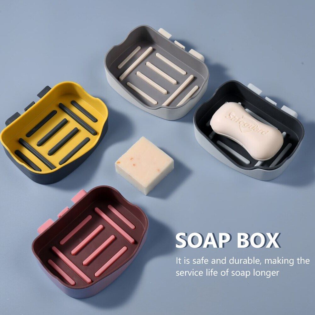 Wall Mounted Soap Dish Holder For Bathroom | Wall Mounted Soap Bar, Holder Rack For Shower Wall, Kitchen, Bathroom (Random Color)