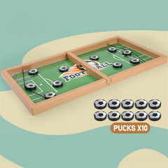 Wooden Sling Puck Game | Football Board Game | Wooden Hockey Soccer Table Game for kids &amp; adults