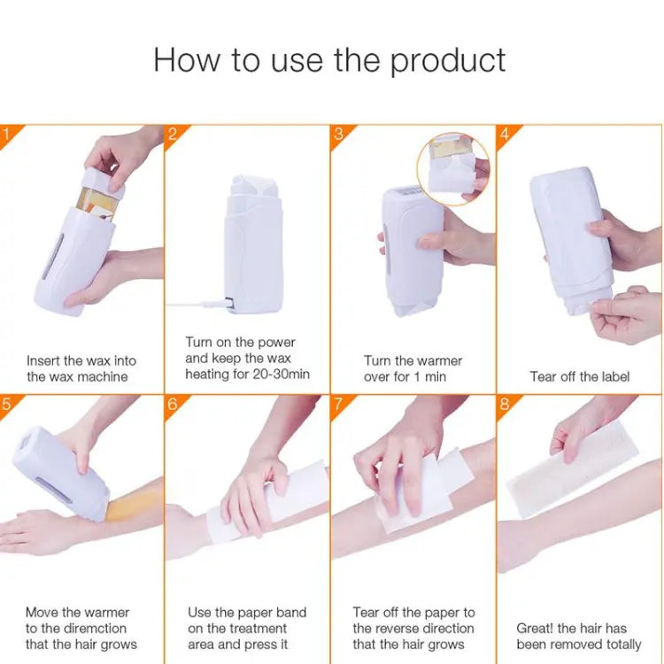 Roll On Wax Depilatory Heater Waxing Hot Cartridge Hair Removal Roller Portable Epilator