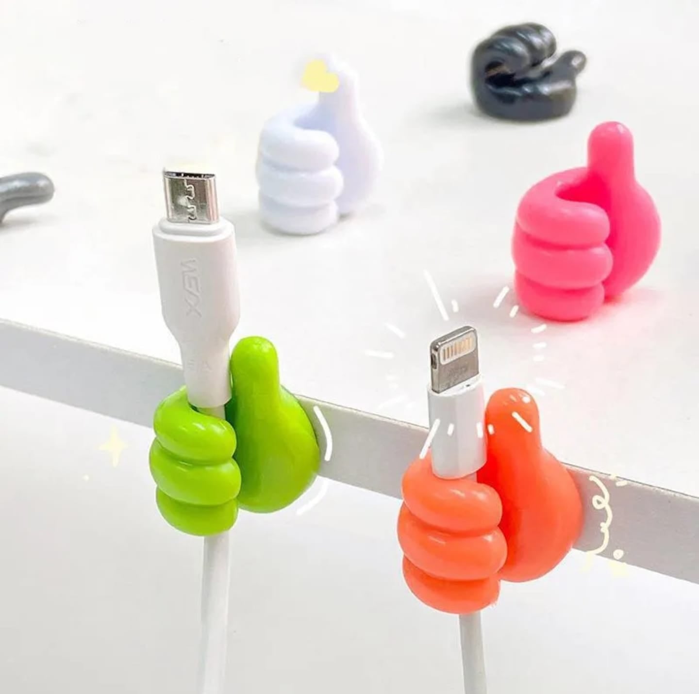 PACK OFF 10 Thumb Wall Hook Wall Decoration Hook Creative Silicone Thumb Key Hanger Hooks(random color)