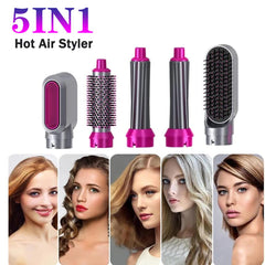 5 in 1 Electric Hair Dryer Brush | Blow Dryer Hair Comb Curling Wand Detachable Brush Kit Negative Ion Straightener Hair Curler