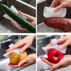 Multifunctional Soft Silicone Brush | Multipurpose vegetable peeler | Home Cleaning Brush | fruit and vegetable cleaning brush (pack of 2) (Random color)