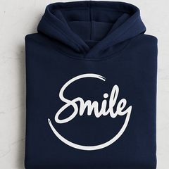 Navy Blue Smile Hoodie for Men | Premium Quality, Stylish & Machine Washable