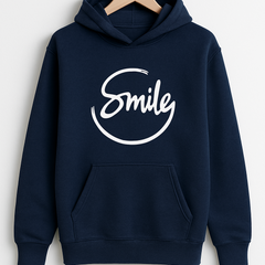 Navy Blue Smile Hoodie for Men | Premium Quality, Stylish & Machine Washable