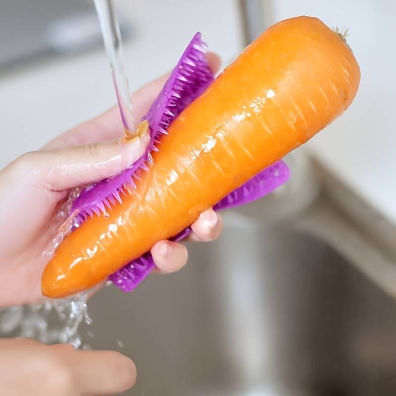 Multifunctional Soft Silicone Brush | Multipurpose vegetable peeler | Home Cleaning Brush | fruit and vegetable cleaning brush (pack of 2) (Random color)