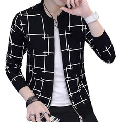 Long life Genuine full sleeves T shirt For Boys | Stay Stylish with a Black Lining Printed Zipper Jacket