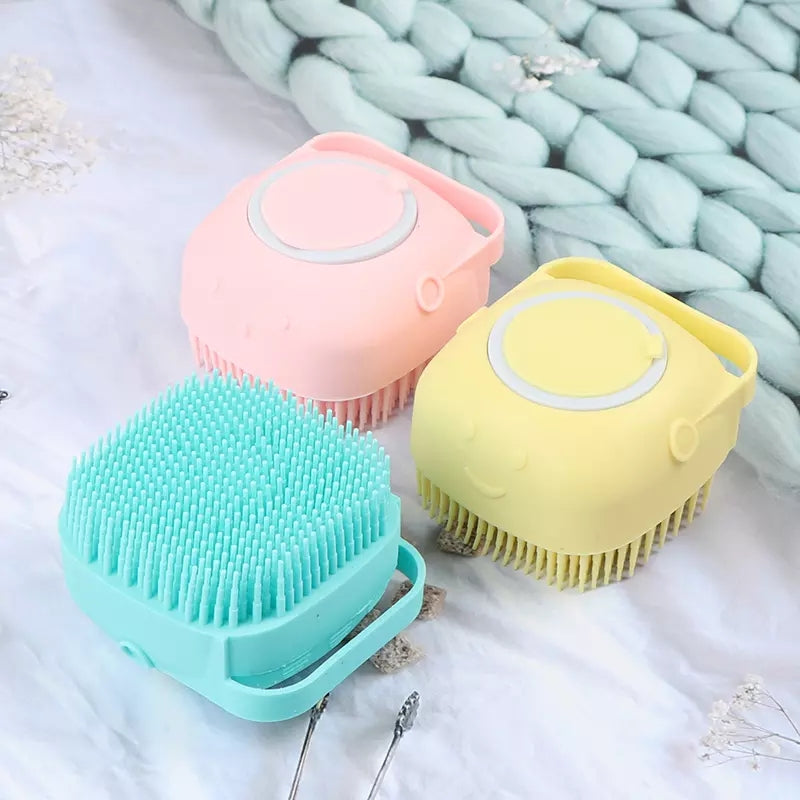 Soft Silicone Bath Brush With Hooks  Baby Showers Cleaning Bath Brushes  Mud Dirt Remover Massage Back Scrub  Showers (Random Color)