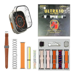 Ultra Smart Watch | 10 in 1 Straps  | Super HD Display | BT Calling | Wireless Charging ( Multi Color Straps)