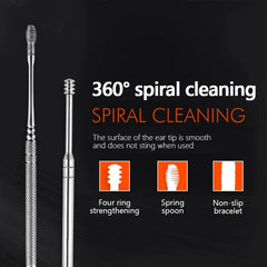 Pack off 6  Ear Pick with Storage Bag Dig Ear Wax Remover Cleaner Care Portable Travel Kit Cleaner Spoon