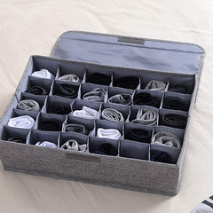 Socks Organizer | Drawer Organizer Divider Underwear Organizer, 24 Cell Collapsible Closet Cabinet Organizer Underwear Storage Boxes