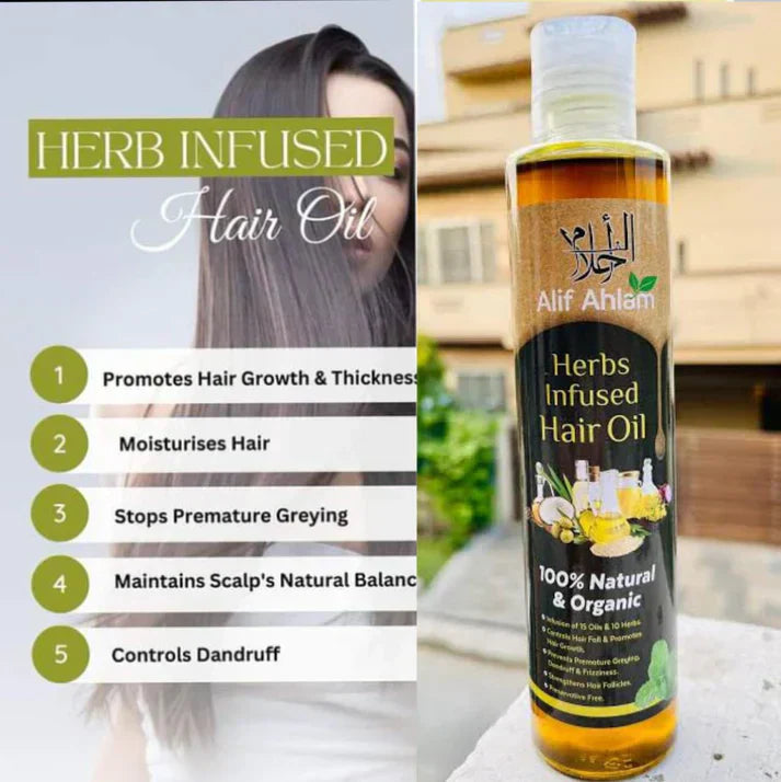 Alif Ahlam Herbs Infused Hair Oil â€“ 200ml