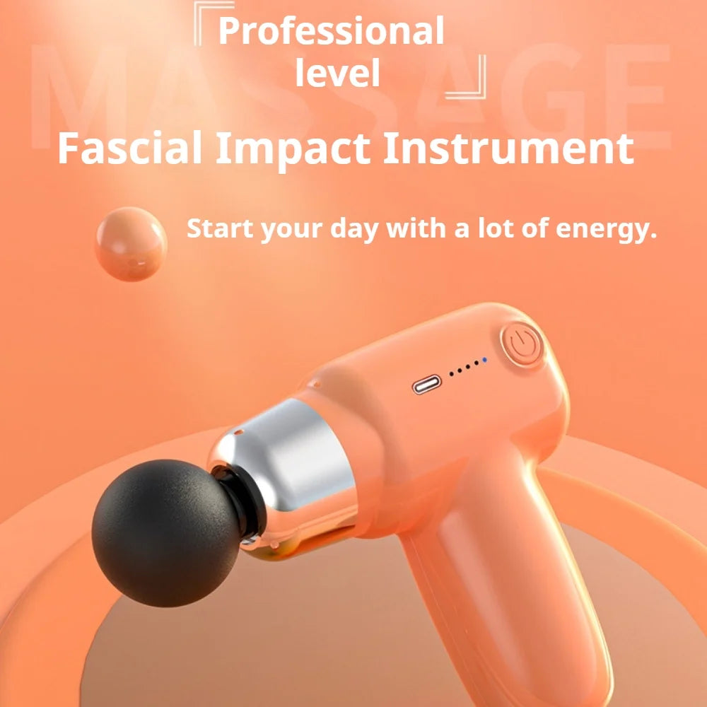 4 in 1 Compact Gun Massager | 5 Speed Levels | Portable Rechargeable Handheld Muscle Pain Reliever Device (Random color)
