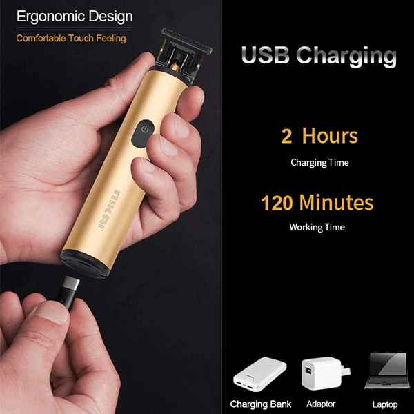 Nikai Professional Hair Trimmer NK-2598 Hair Trimmer Machine For Men | Men Hair Trimmer | Metal Body | Golden Color ( Original )