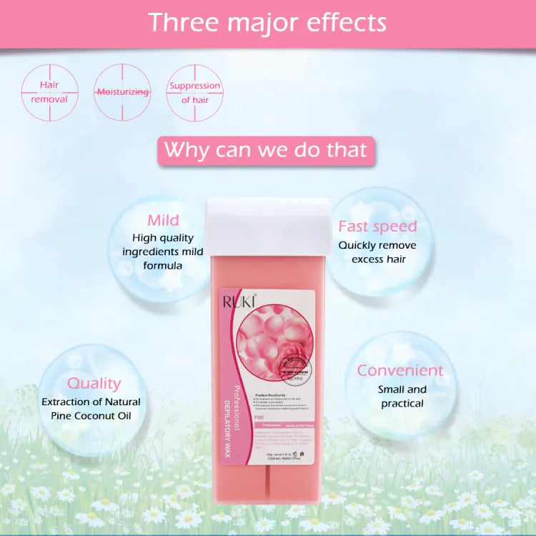 Refill Wax for Women, Roll On Wax Refill for Hair Areas of the Body, Roller Waxing Hair Removal Depilatory Refill Wax with different flavour (1 Pc) (Random Flavors)