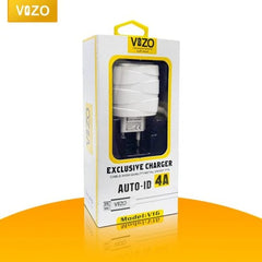 V16-Micro USB – 4A Smart Fast Charger (3 USB Ports + Built-in Cable) | Vizo V16 Micro USB Charger - Android Phone Charger - Mobile Phone Charger
