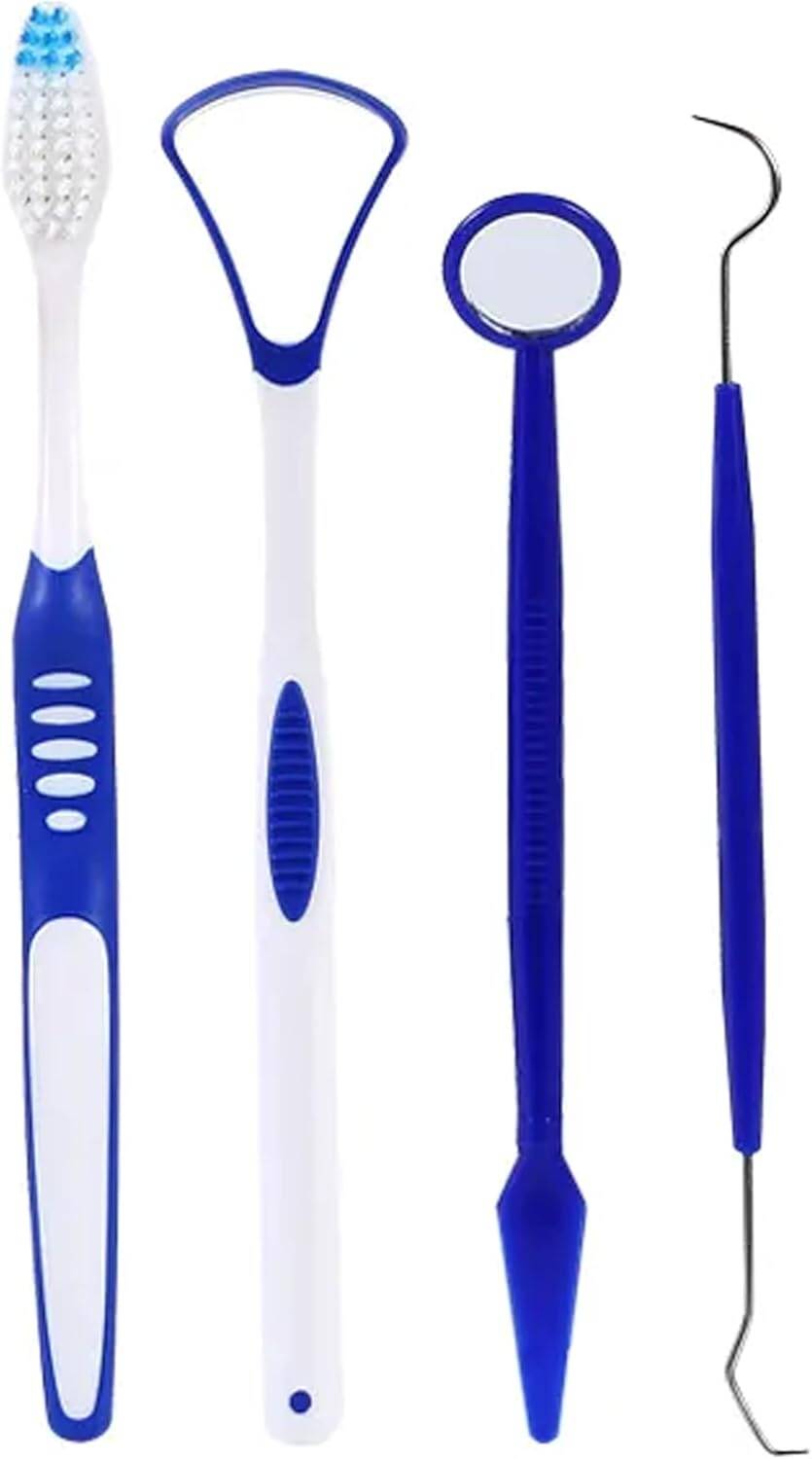 Oral Care Brush Kit 4 in 1 | Best Quality Oral Care Kit 04 PCs - Oral Hygiene Oral Care ( Random Color )