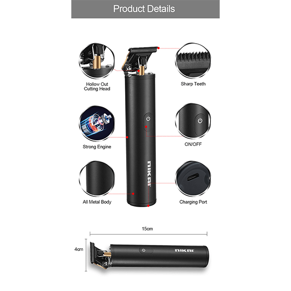 Nikai Professional Hair Trimmer NK-2598 Hair Trimmer Machine For Men | Men Hair Trimmer | Metal Body | Golden Color ( Original )