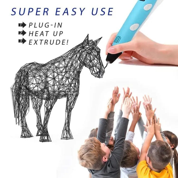 3D Pen for 3D Printing Drawing Pen USB 3D pen plus with safe filament Creative Learning for Children Kids as Toys DIY Arts &amp; Crafts Boy Girls Perfect Gift