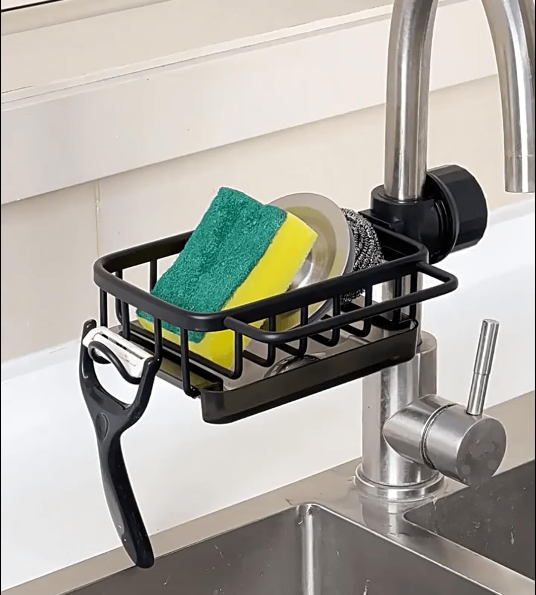 Stainless Steel Faucet Sponge Holder – Keep Your Sink Dry, Clean & Organized