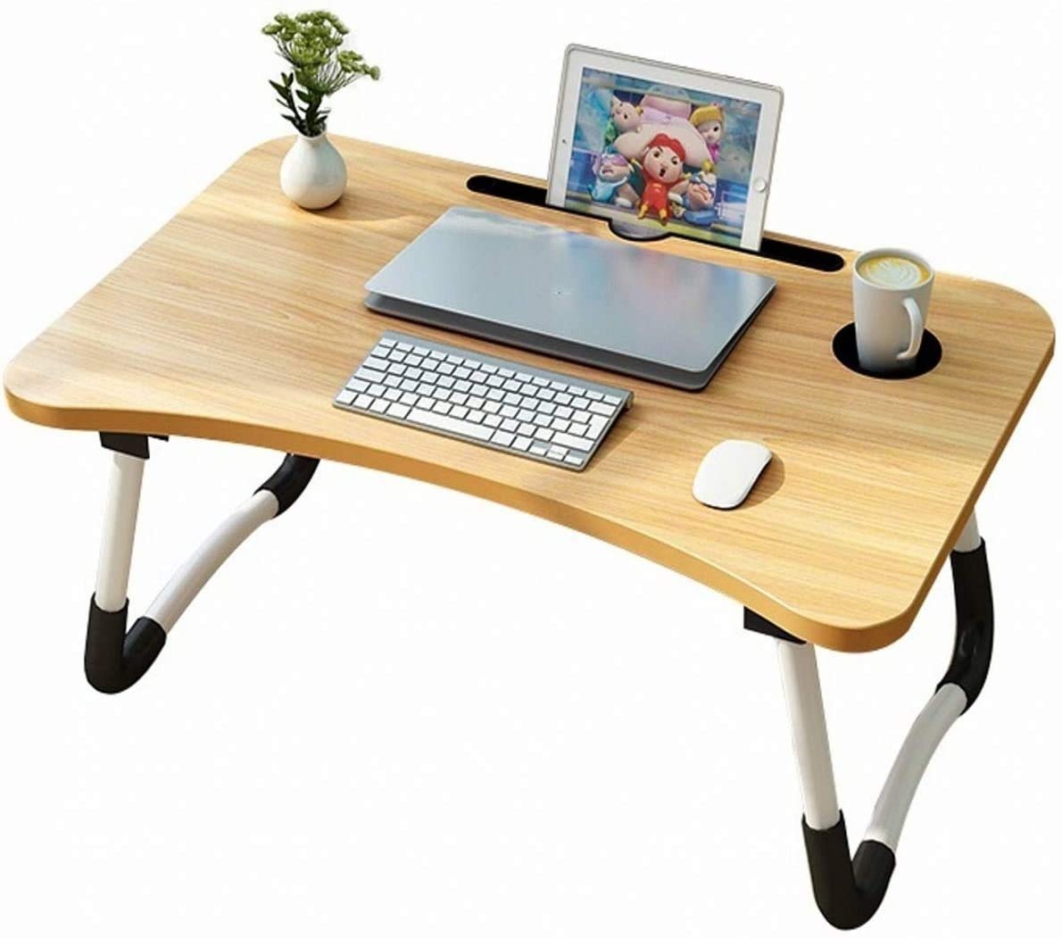 Haverit Wooden Laptop Table - Laptop Stand - Floor Table - Laptop table - Drawing Desk - Bed Tray Table Fold-able - Table Notebook Stand Reading Holder - Study Table - Portable Desk