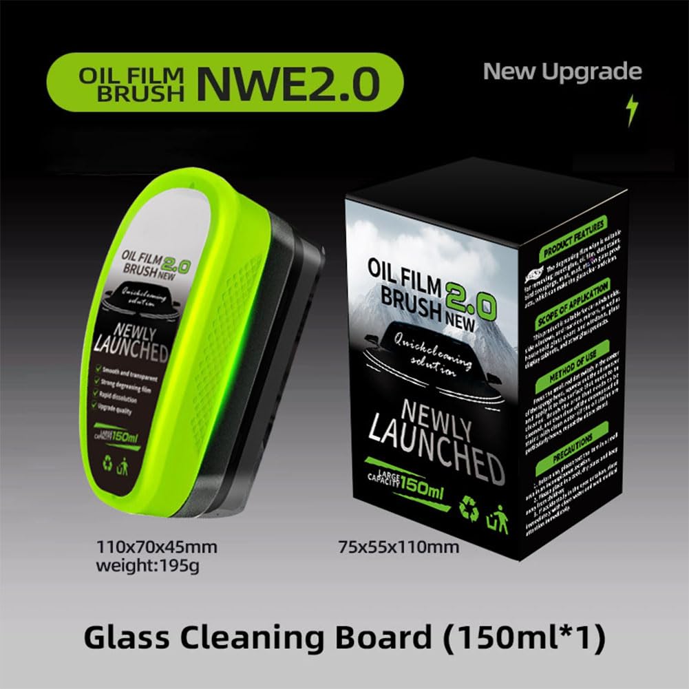 1Pc Oil Film Brush 2.0, Clear Vision Glass Cleaner, Clearview Shield Clear Vision Windshield Cleaner, Oil Film Cleaning Brush for Car Windows