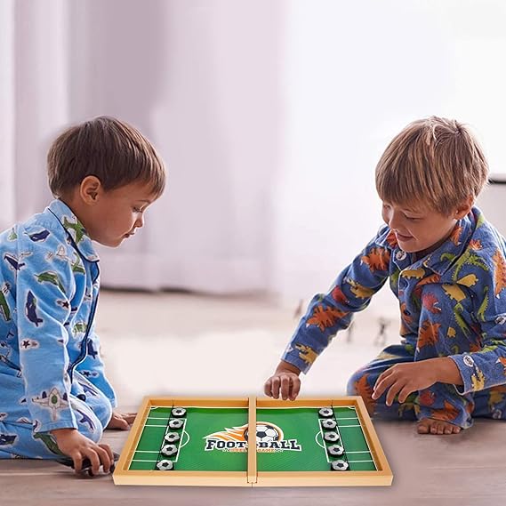 Wooden Sling Puck Game | Football Board Game | Wooden Hockey Soccer Table Game for kids &amp; adults