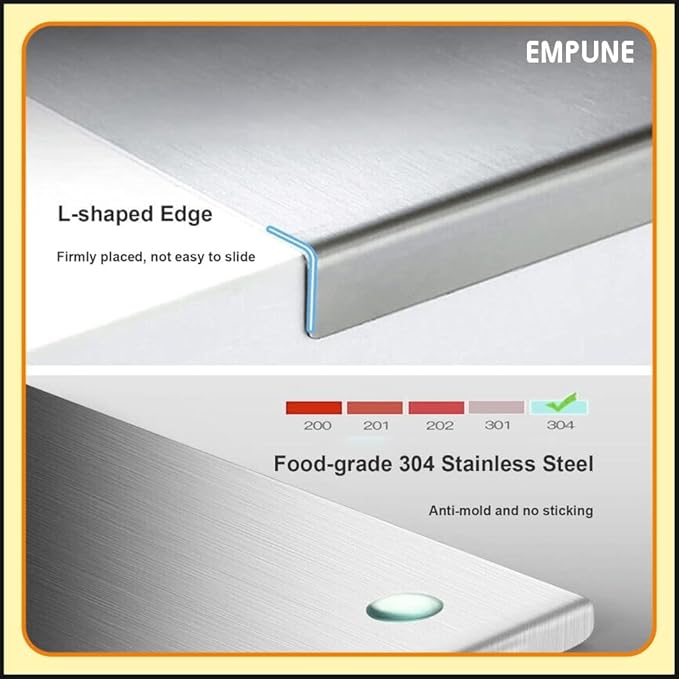 Stainless Steel Cutting Board! ðŸ”ªâœ¨   Durable, hygienic, and easy to cleanâ€”perfect for all your chopping needs. A must-have for any chef! - Size: 41x33Cm