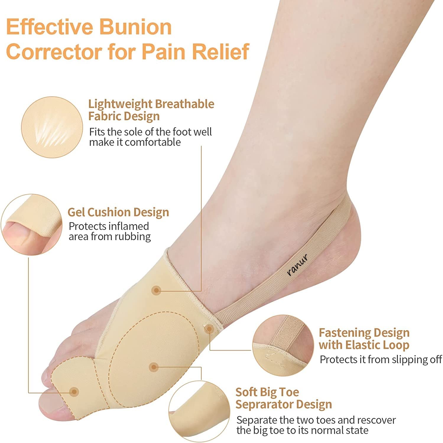 🧦 Smart Bunion Support Socks (Daily Toe Separator & Corrector Sleeve)