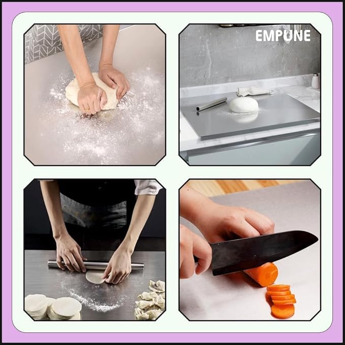 Stainless Steel Cutting Board! ðŸ”ªâœ¨   Durable, hygienic, and easy to cleanâ€”perfect for all your chopping needs. A must-have for any chef! - Size: 41x33Cm