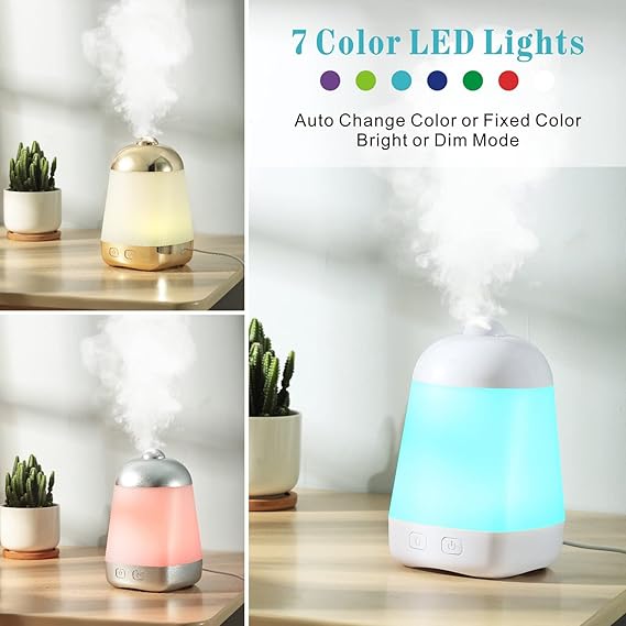 Cold Mist Aromatherapy Humidifier Electric Aroma Infuser for Home Bedroom Office 200ml (random color)