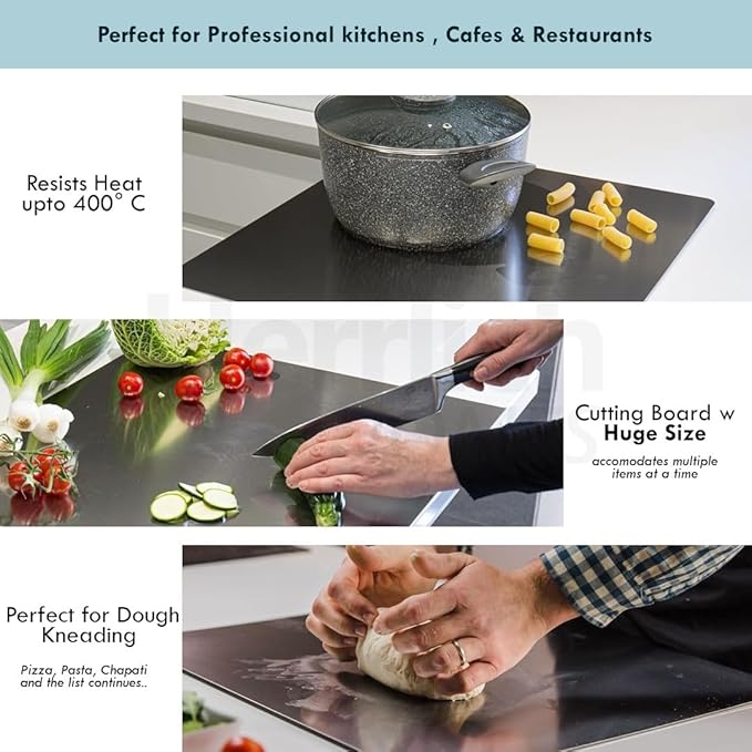 Stainless Steel Cutting Board! ðŸ”ªâœ¨   Durable, hygienic, and easy to cleanâ€”perfect for all your chopping needs. A must-have for any chef! - Size: 41x33Cm