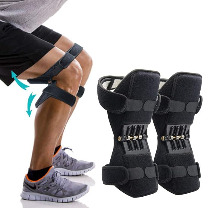 Join Support Knee Pad Breathable Non slip Power Lift Spring Force Knee Booster Tendon Brace Band  Pair