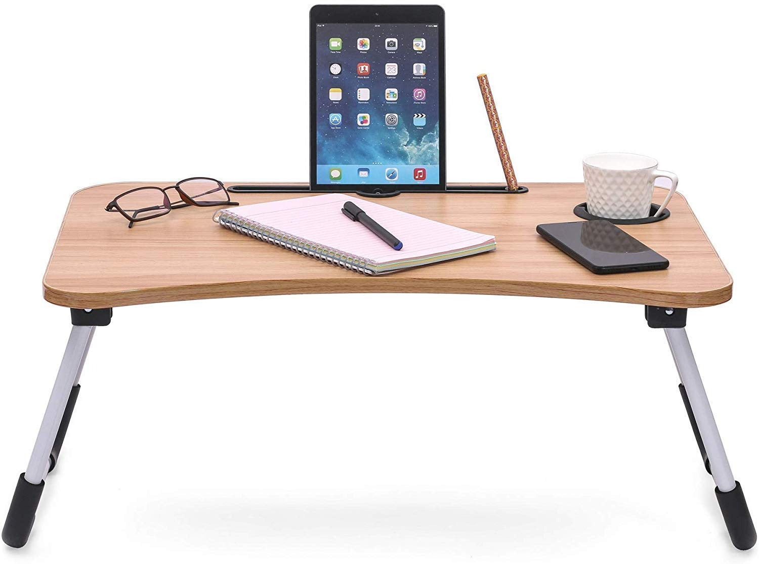Haverit Wooden Laptop Table - Laptop Stand - Floor Table - Laptop table - Drawing Desk - Bed Tray Table Fold-able - Table Notebook Stand Reading Holder - Study Table - Portable Desk