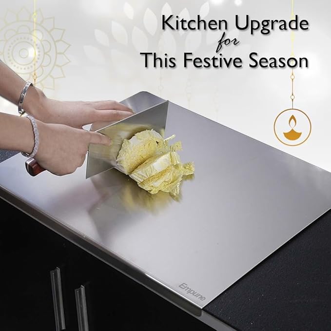 Stainless Steel Cutting Board! ðŸ”ªâœ¨   Durable, hygienic, and easy to cleanâ€”perfect for all your chopping needs. A must-have for any chef! - Size: 41x33Cm