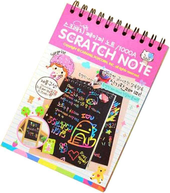 Small Scratch Note Pad | Rainbow Drawing Draft Books for Childrens (random color)