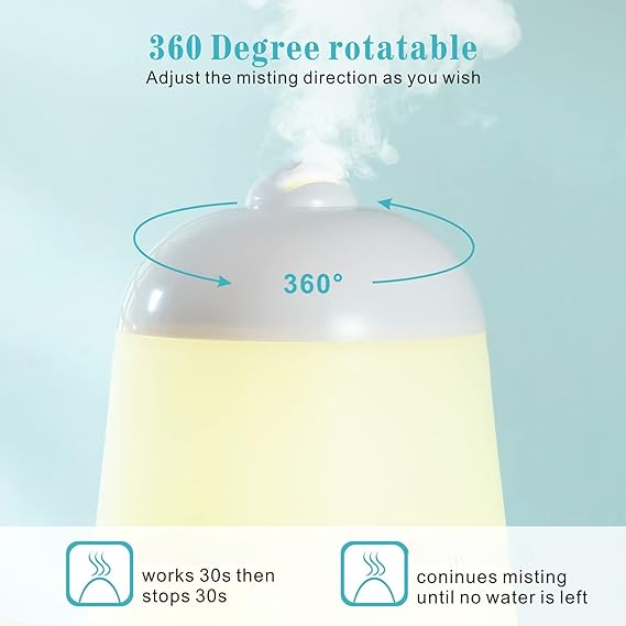 Cold Mist Aromatherapy Humidifier Electric Aroma Infuser for Home Bedroom Office 200ml (random color)