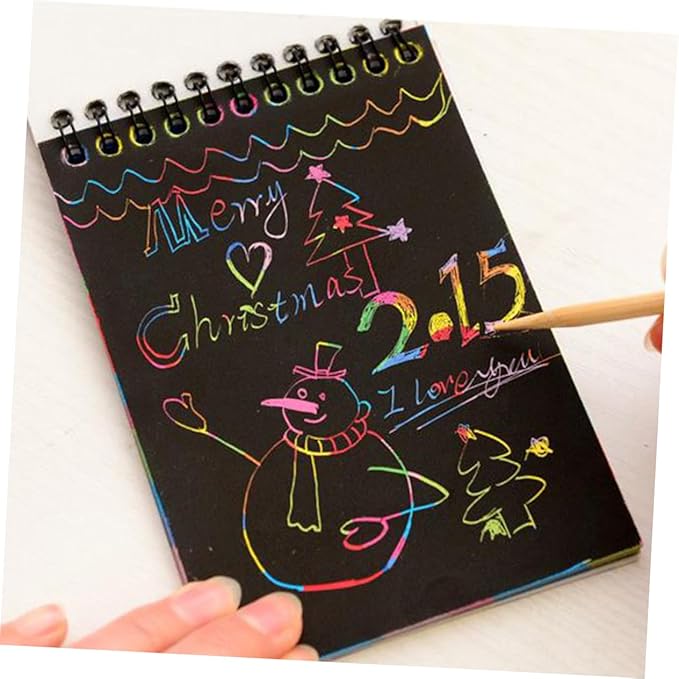Small Scratch Note Pad | Rainbow Drawing Draft Books for Childrens (random color)