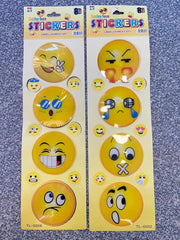 SMILY STICKERS DIFFERENT EMOJIS IN ONE PACKETS CUTE EMOJI SMILY STICKER FOR KIDS  USE FOR DECORATION OR HOME-DECOR (pack of 8 pcs )