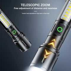 X-Balong BL-603-TG Rechargeable LED Flashlights Portable Rechargeable Powerful LED Flashlight, Aluminum Alloy Zoom Flashlight