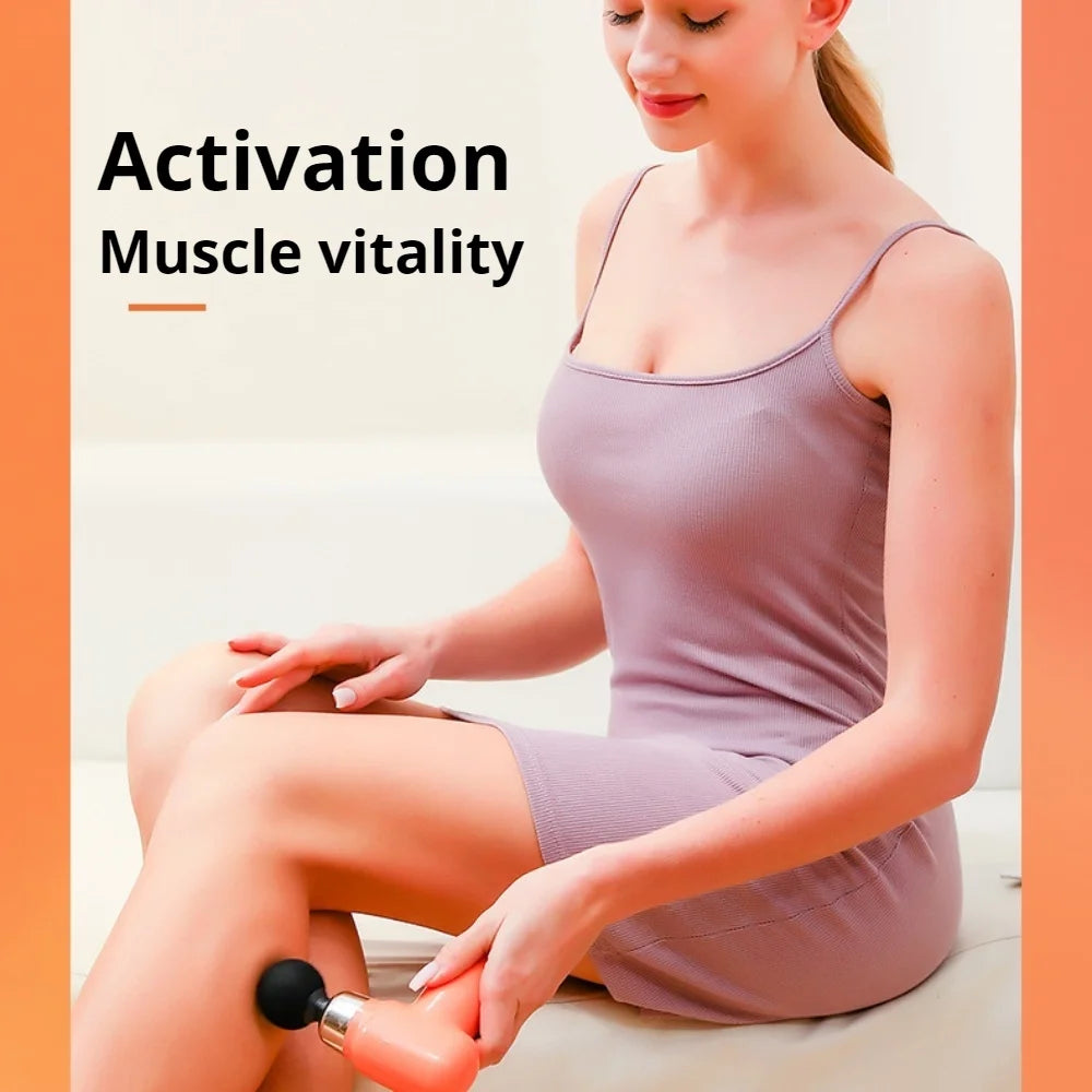 4 in 1 Compact Gun Massager | 5 Speed Levels | Portable Rechargeable Handheld Muscle Pain Reliever Device (Random color)