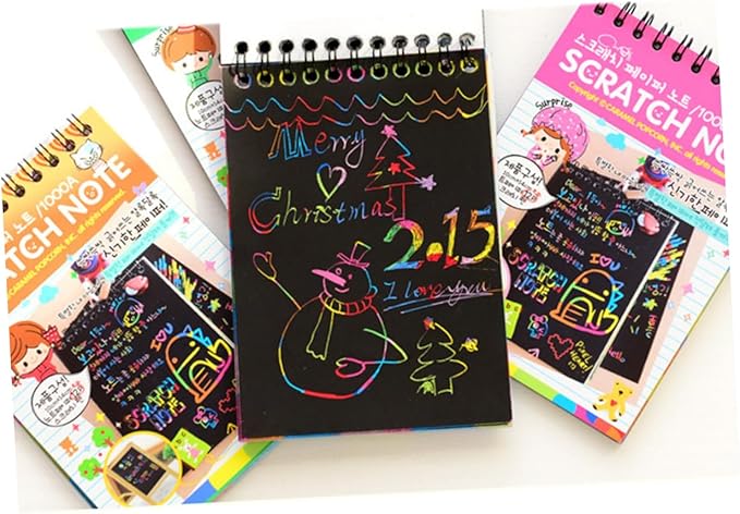 Small Scratch Note Pad | Rainbow Drawing Draft Books for Childrens (random color)