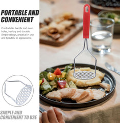 Potato Masher Stainless Steel Manual Kitchen Vegetable Ricer Fruit Banana Egg Crusher Tool - Random Color