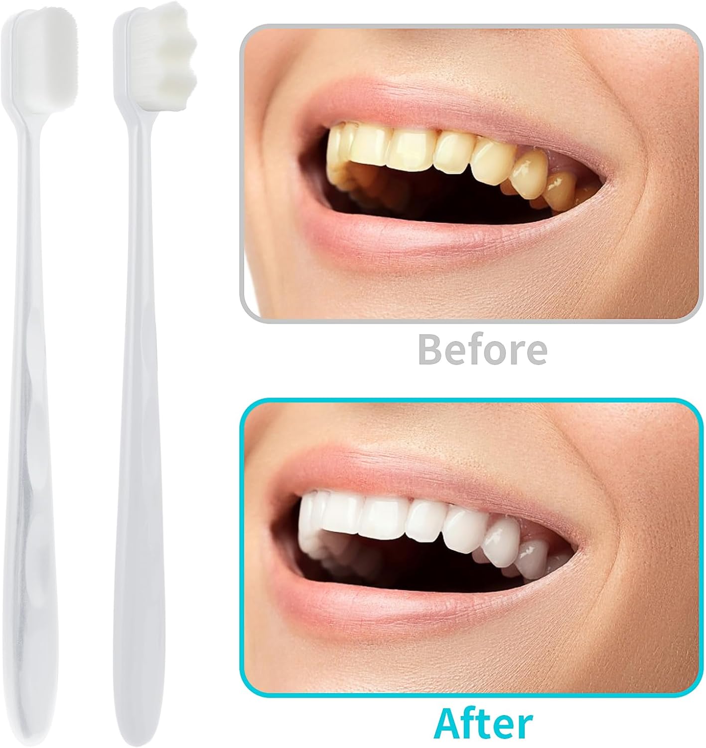 Micro Nano Tooth Brush for Sensitive Gums Toothbrush with Extra Soft Floss (Random Color)